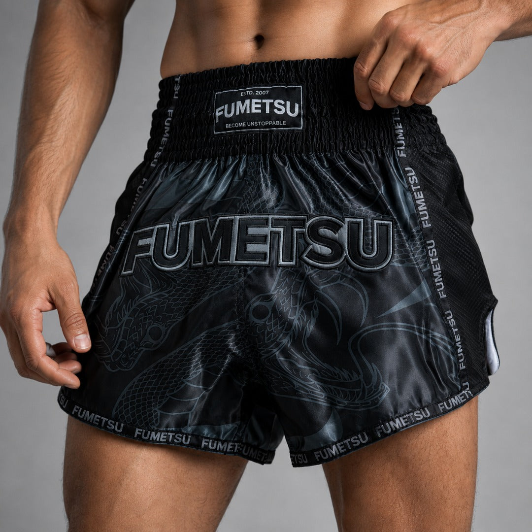 Fumetsu Anaconda Muay Thai Shorts Black/Black