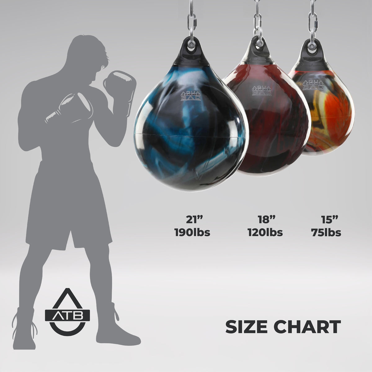 Black Aqua 21" 190lb Punching Bag at Bytomic Trade and Wholesale