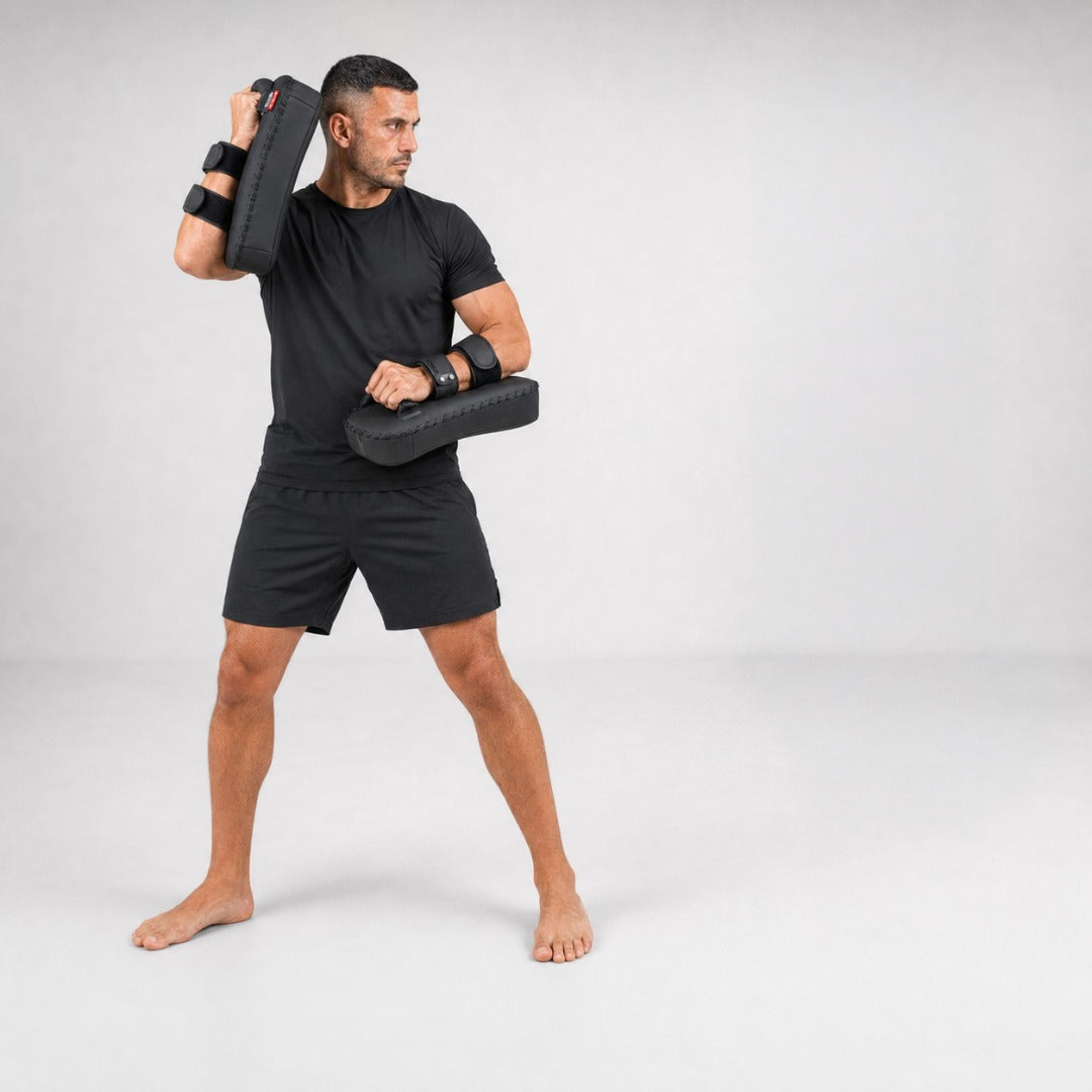 Black/Black Bytomic Red Label Curved Thai Pads at Bytomic Trade & Wholesale 2
