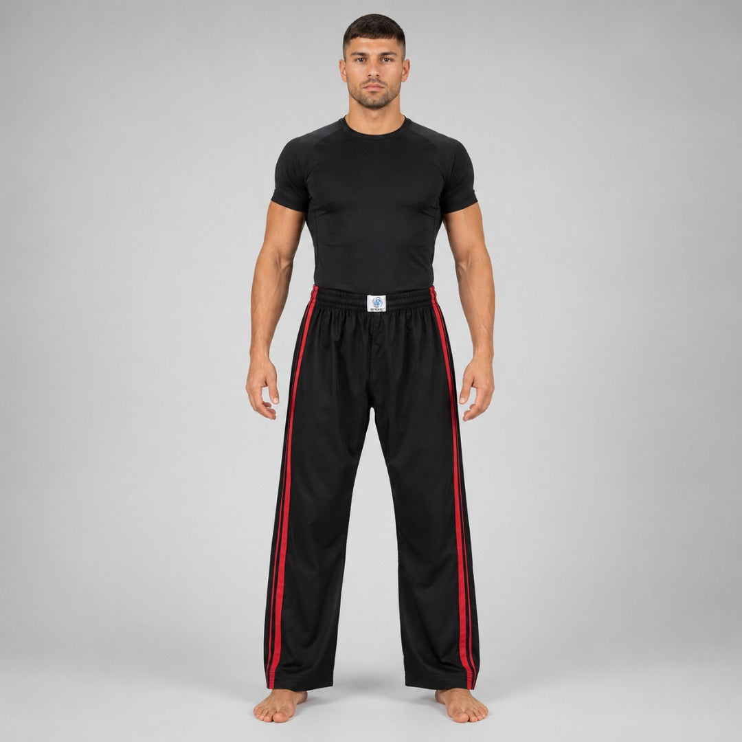 Black/Red Bytomic Adult Double Stripe Contact Pants