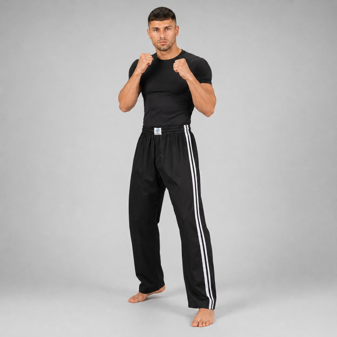 Black/White Bytomic Adult Double Stripe Contact Pants