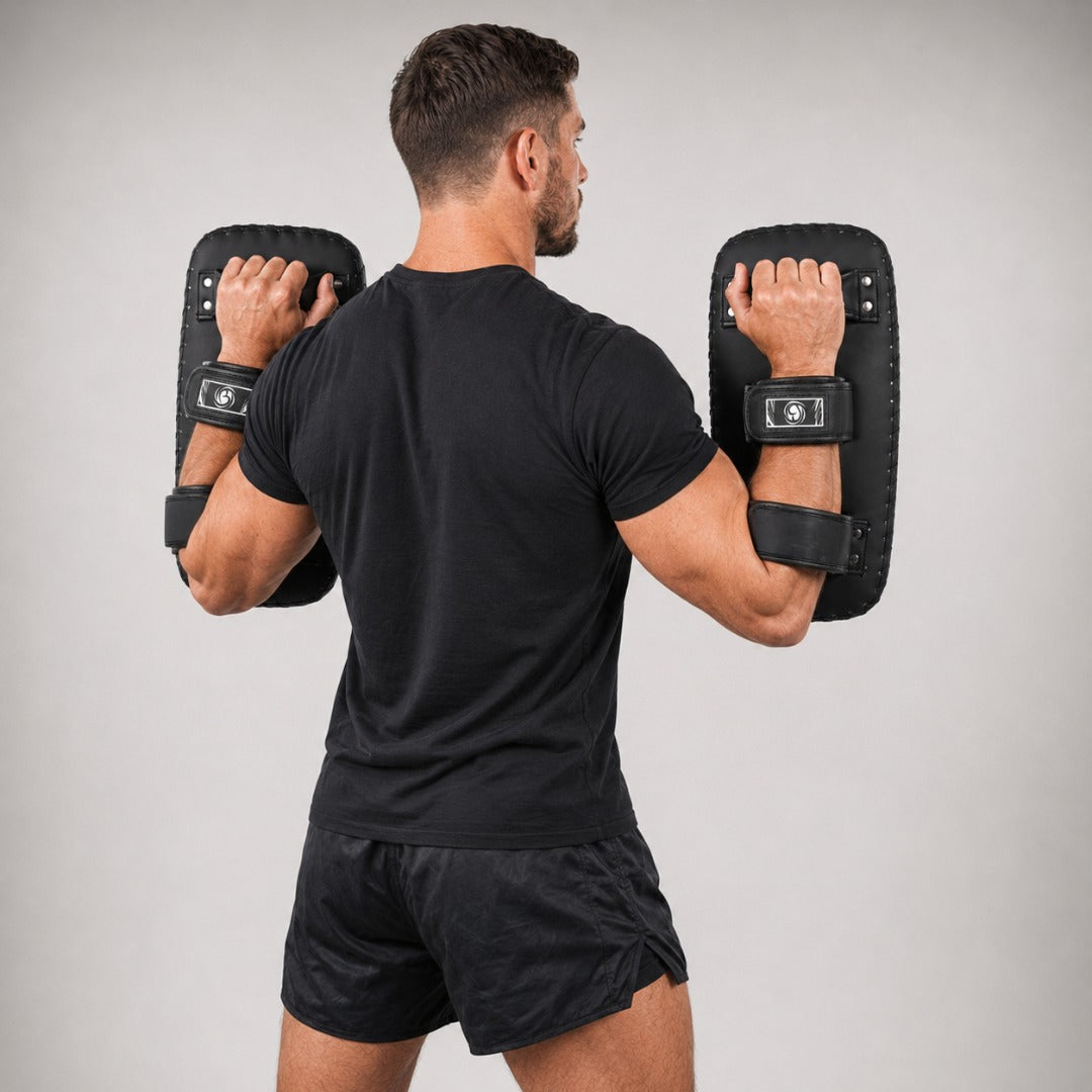 Black/White Bytomic Axis V2 Curved Thai Pads at Bytomic Trade & Wholesale 2