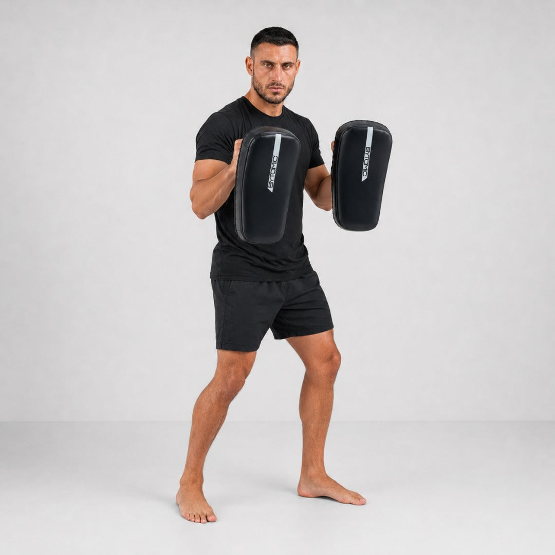 Black/White Bytomic Red Label Curved Thai Pads at Bytomic Trade & Wholesale 2