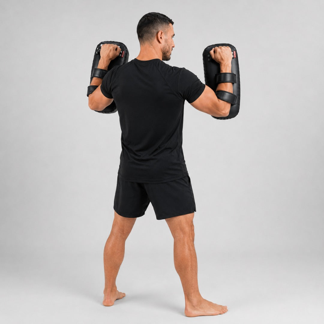 Black/White Bytomic Red Label Curved Thai Pads at Bytomic Trade & Wholesale 3