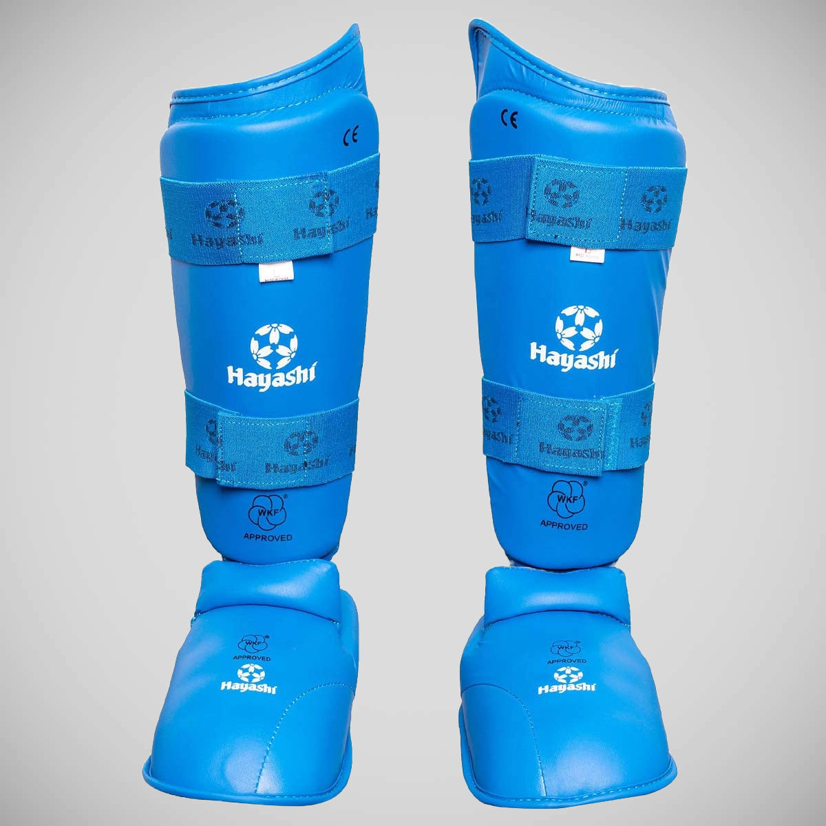 Hayashi WKF Approved Karate Shin-Instep Guard Blue at Bytomic Trade and Wholesale