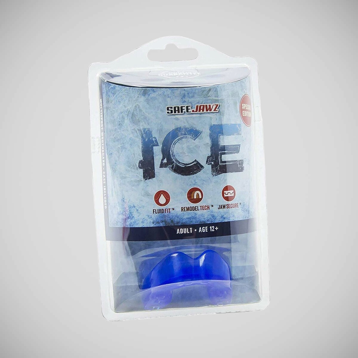 SafeJawz Extro Ice Mouth Guard Clear/Blue at Bytomic Trade and Wholesale