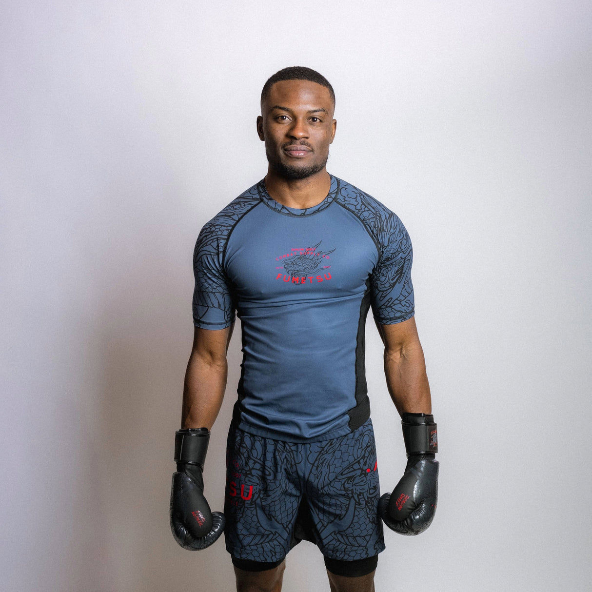 Fumetsu Dragon Slayer Short Sleeve Rash Guard Blue/Black/Red at Bytomic Trade and Wholesale