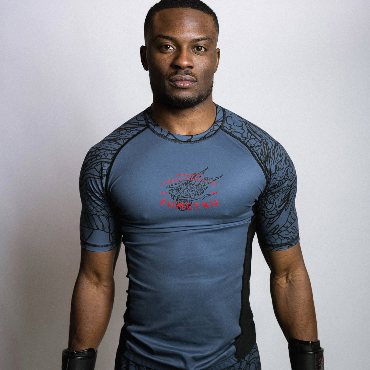 Fumetsu Dragon Slayer Short Sleeve Rash Guard Blue/Black/Red at Bytomic Trade and Wholesale
