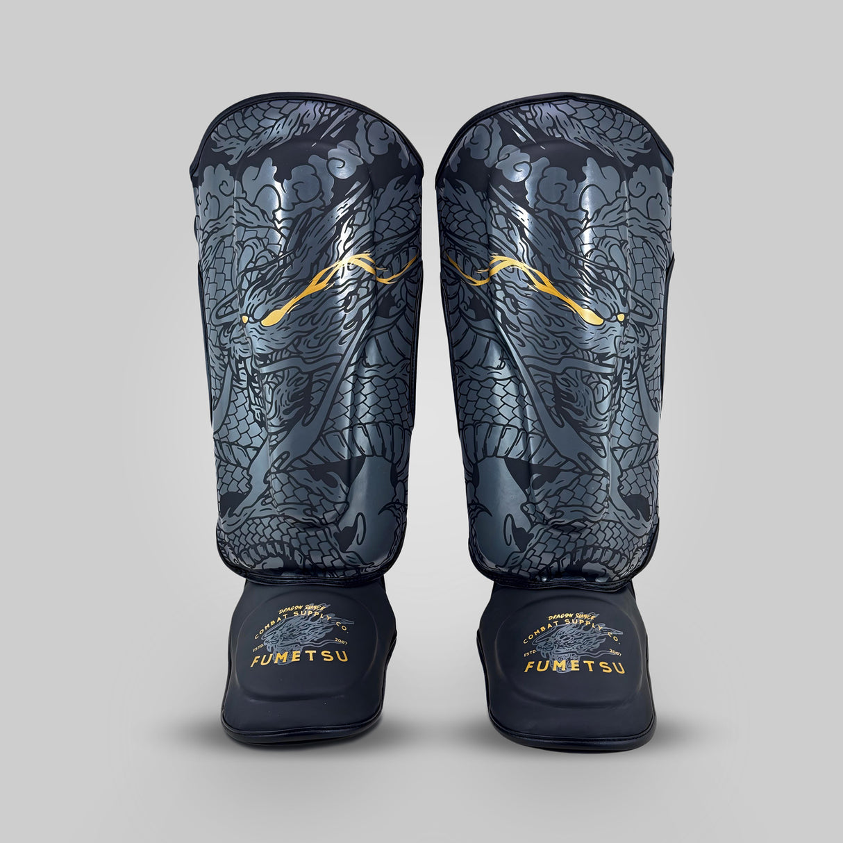 Fumetsu Dragon Slayer Shin Guards Black/Gold at Bytomic Trade and Wholesale
