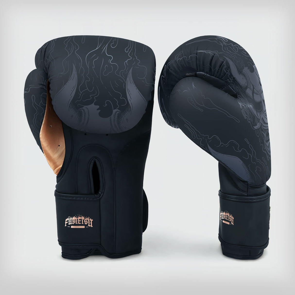 Fumetsu Oni Boxing Gloves Black/Grey/Bronze at Bytomic Trade and Wholesale