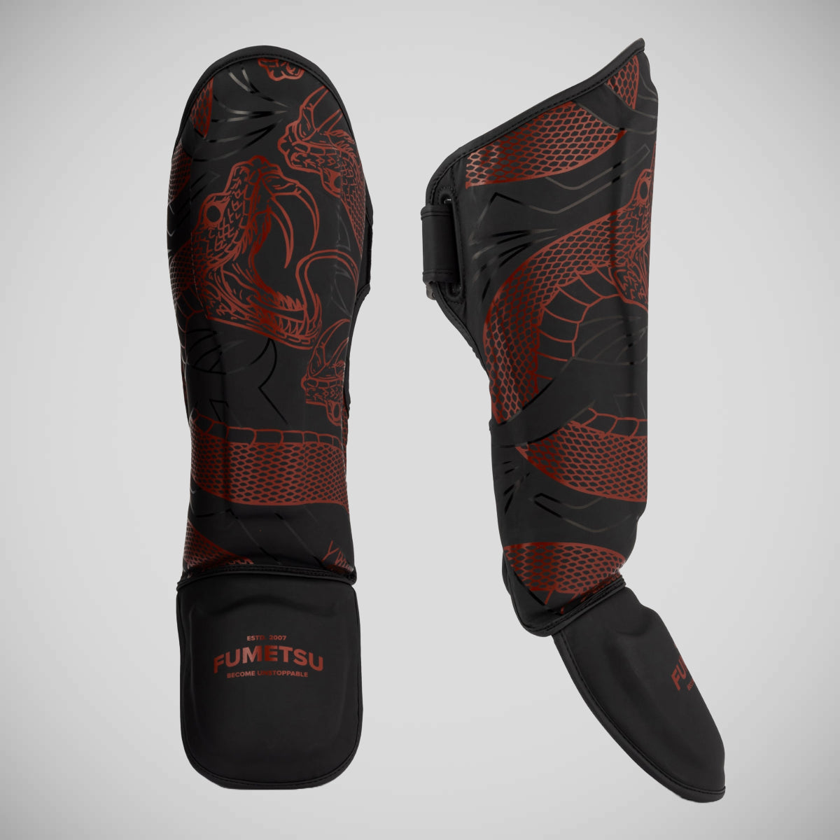 Fumetsu Anaconda Shin/Instep Guards Black/Red at Bytomic Trade and Wholesale