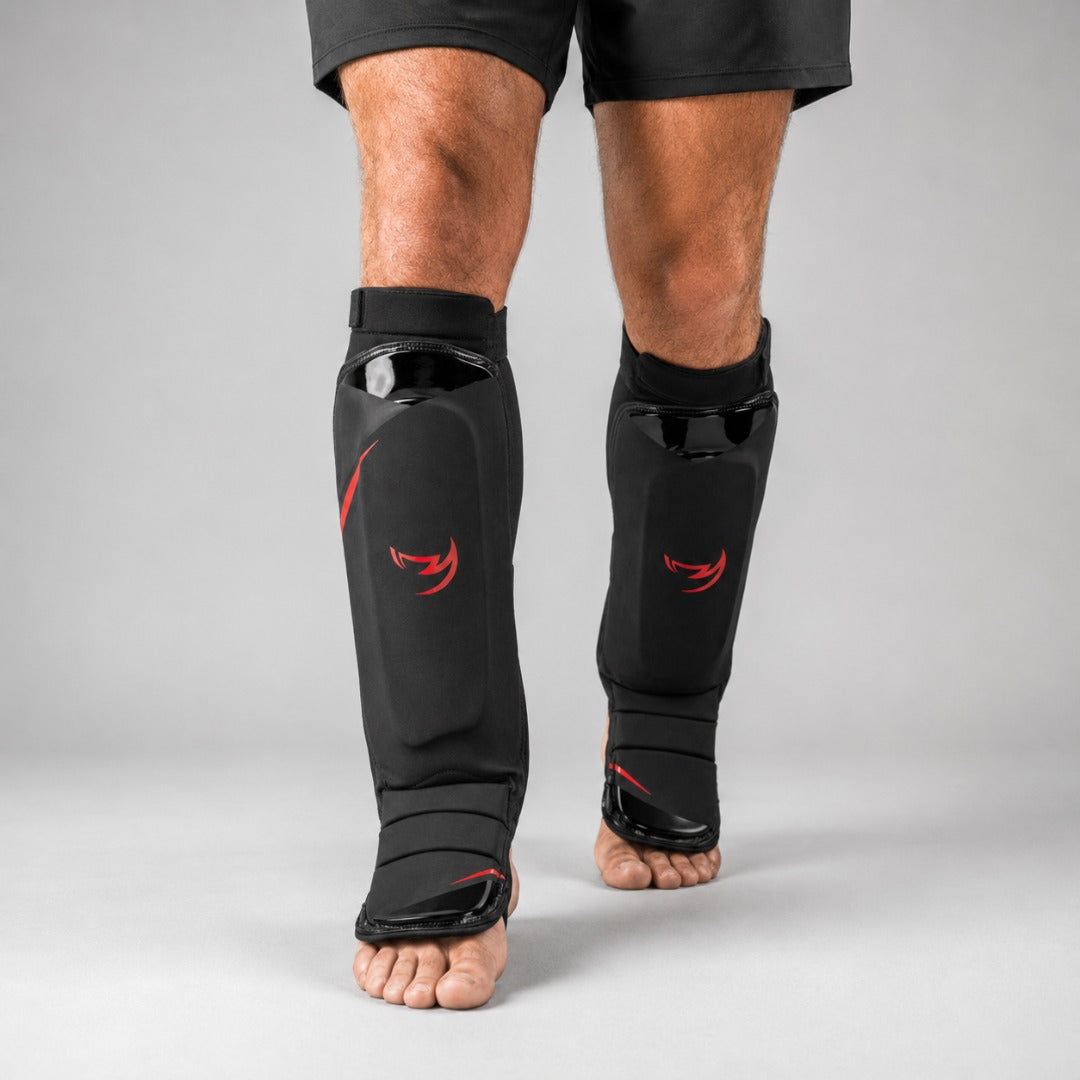 Fumetsu Ghost S3 MMA Shin Guards Black/Red at Bytomic Trade & Wholesale 1