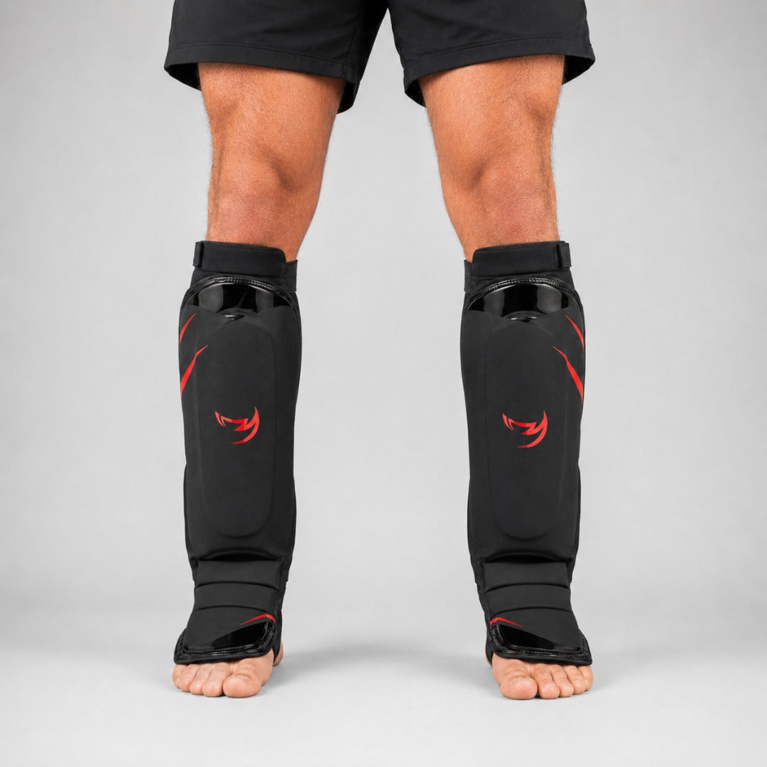 Fumetsu Ghost S3 MMA Shin Guards Black/Red at Bytomic Trade & Wholesale 3