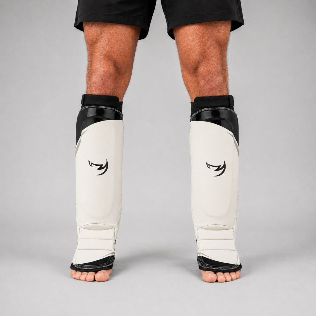 Fumetsu Ghost S3 MMA Shin Guards White/Black/Grey at Bytomic Trade & Wholesale 4