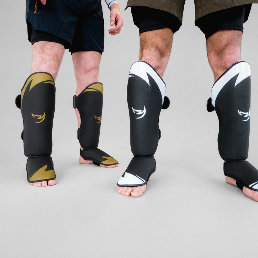 Fumetsu Ghost S3 Thai Shin Guards Black/Gold at Bytomic Trade & Wholesale 2