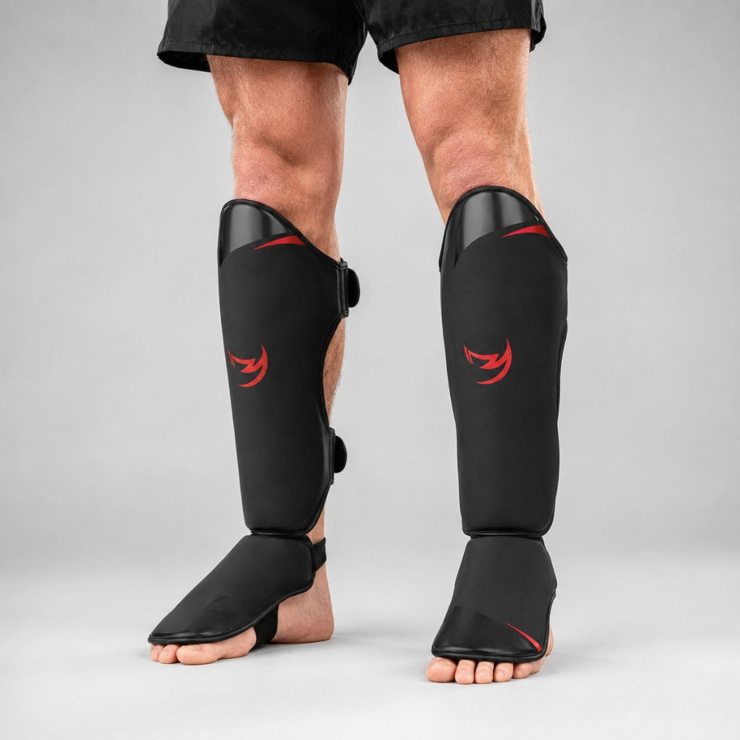 Fumetsu Ghost S3 Thai Shin Guards Black/Red at Bytomic Trade & Wholesale 4
