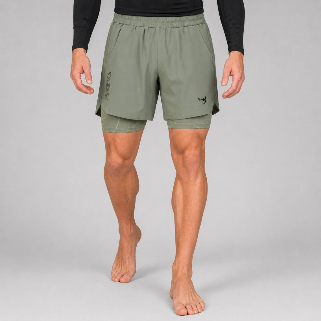 Icon Dual Layer Training Shorts Sand at Bytomic Trade & Wholesale 1