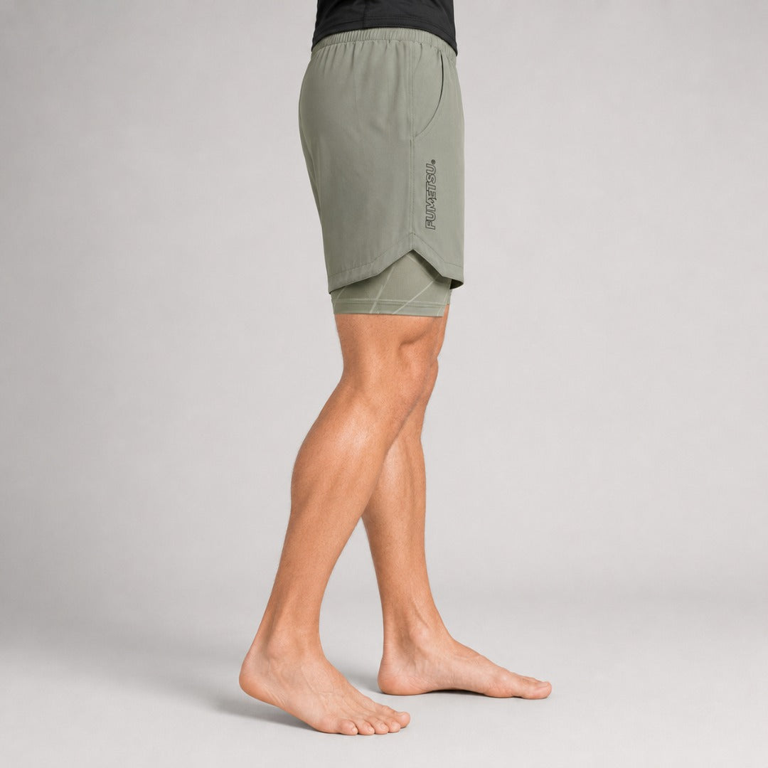 Icon Dual Layer Training Shorts Sand at Bytomic Trade & Wholesale 3