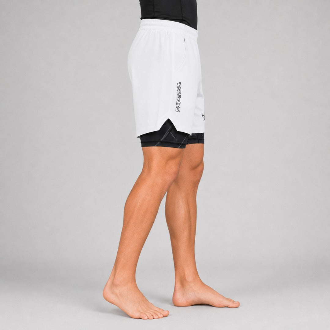 Icon Dual Layer Training Shorts White/Black at Bytomic Trade & Wholesale 5