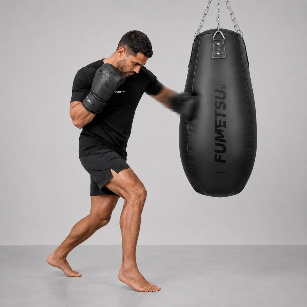 Fumetsu Icon Tear Drop Punch Bag Black/Black Photoshoot 3