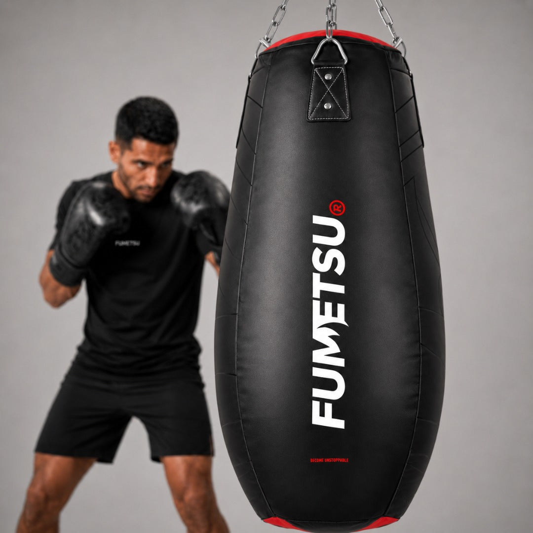 Fumetsu Icon Tear Drop Punch Bag Black/Red/White Photoshoot 5