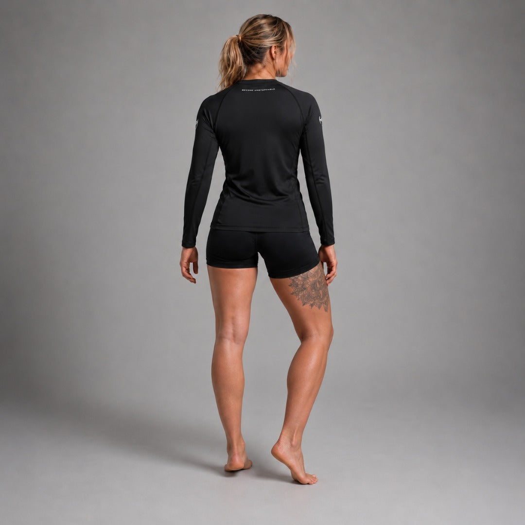 Fumetsu Icon Womens Long Sleeve Rash Guard Black