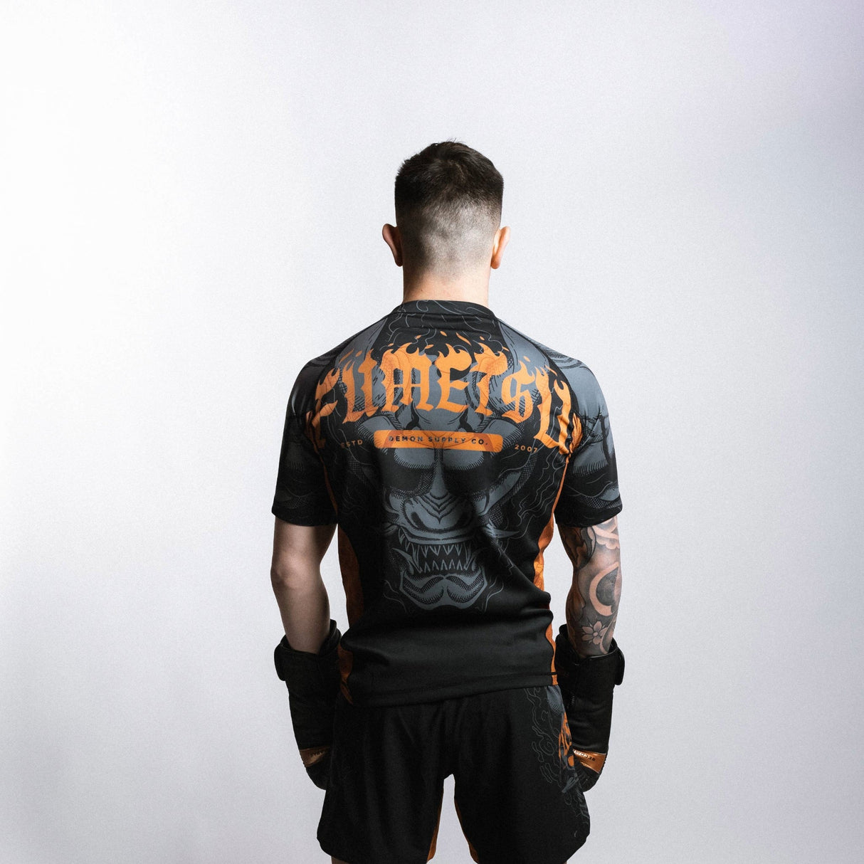 Fumetsu Oni Short Sleeve Rash Guard Black/Grey/Bronze at Bytomic Trade and Wholesale