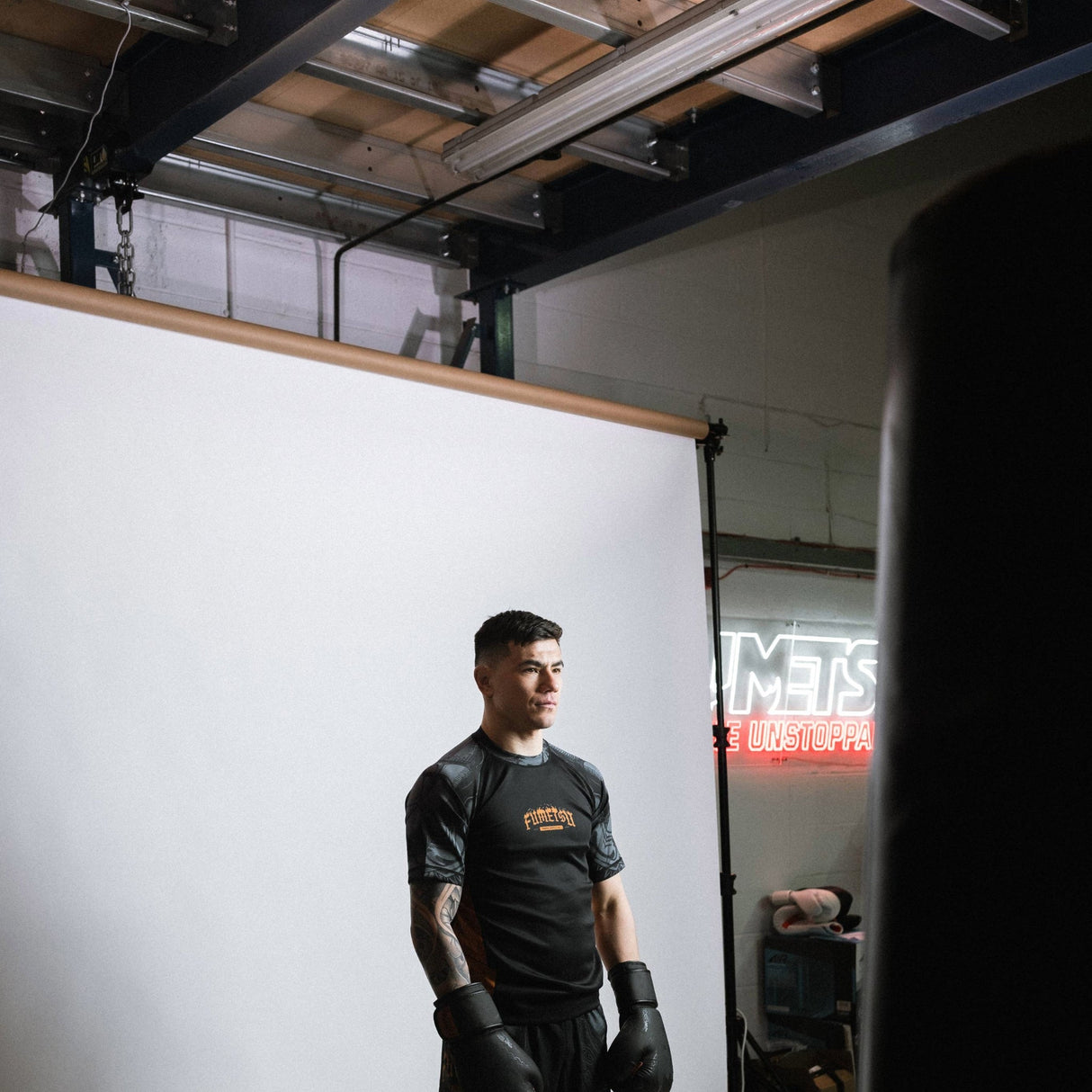 Fumetsu Oni Short Sleeve Rash Guard Black/Grey/Bronze at Bytomic Trade and Wholesale