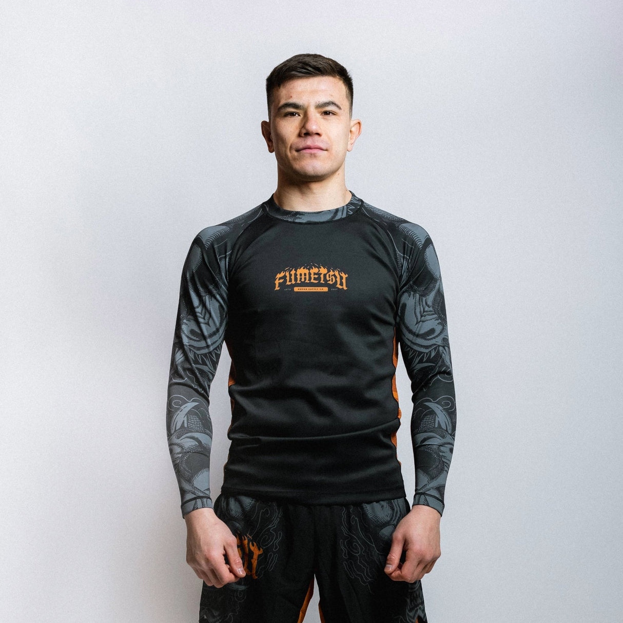 Fumetsu Oni Long Sleeve Rash Guard Black/Grey/Bronze at Bytomic Trade and Wholesale