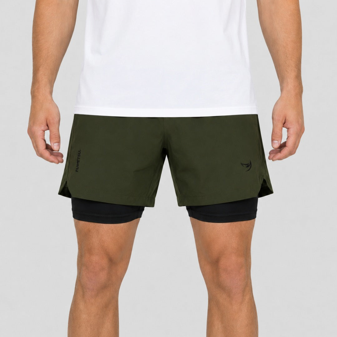 Fumetsu Origins Dual Layer Shorts Khaki