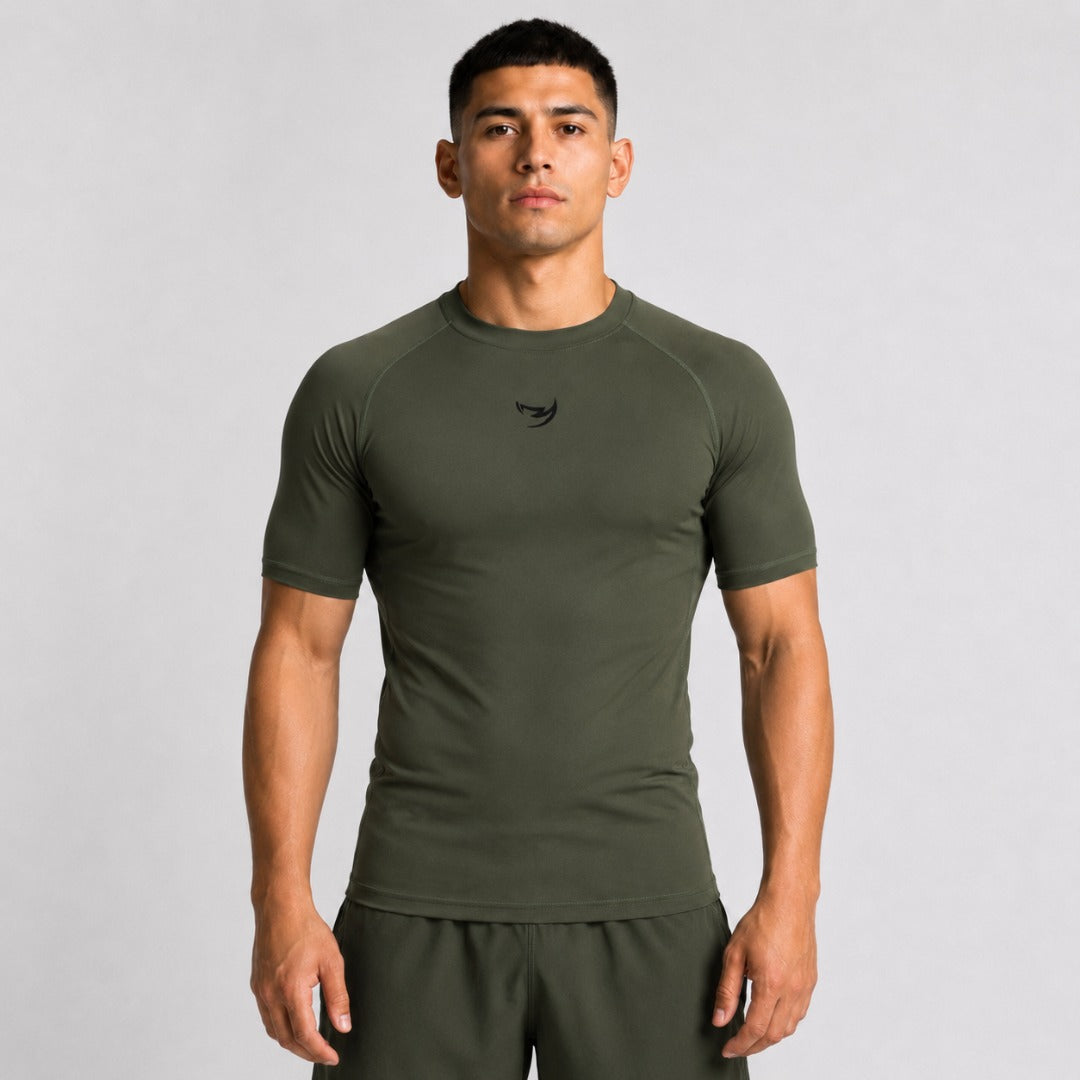 Fumetsu Origins Short Sleeve Rash Guard Khaki