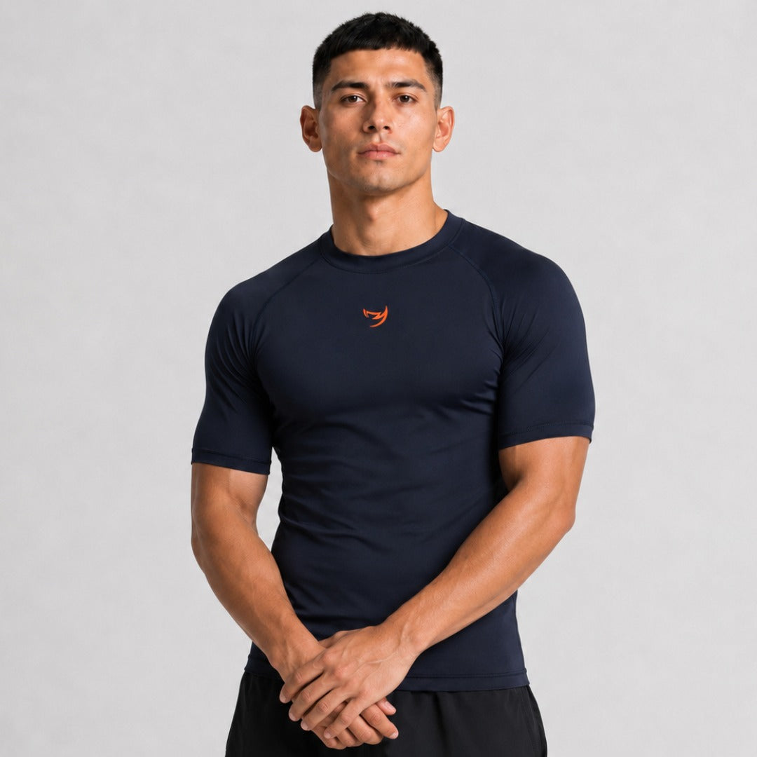 Fumetsu Origins Short Sleeve Rash Guard Navy