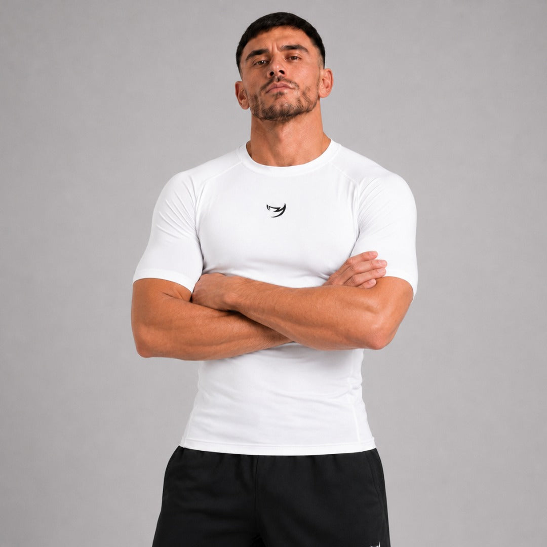 Fumetsu Origins Short Sleeve Rash Guard White