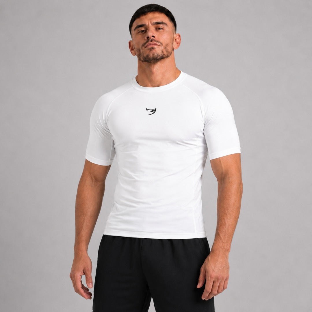 Fumetsu Origins Short Sleeve Rash Guard White