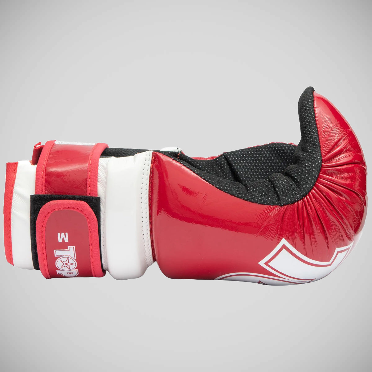 Red/White Top Ten Glossy Block Pointfighter Gloves at Bytomic Trade and Wholesale