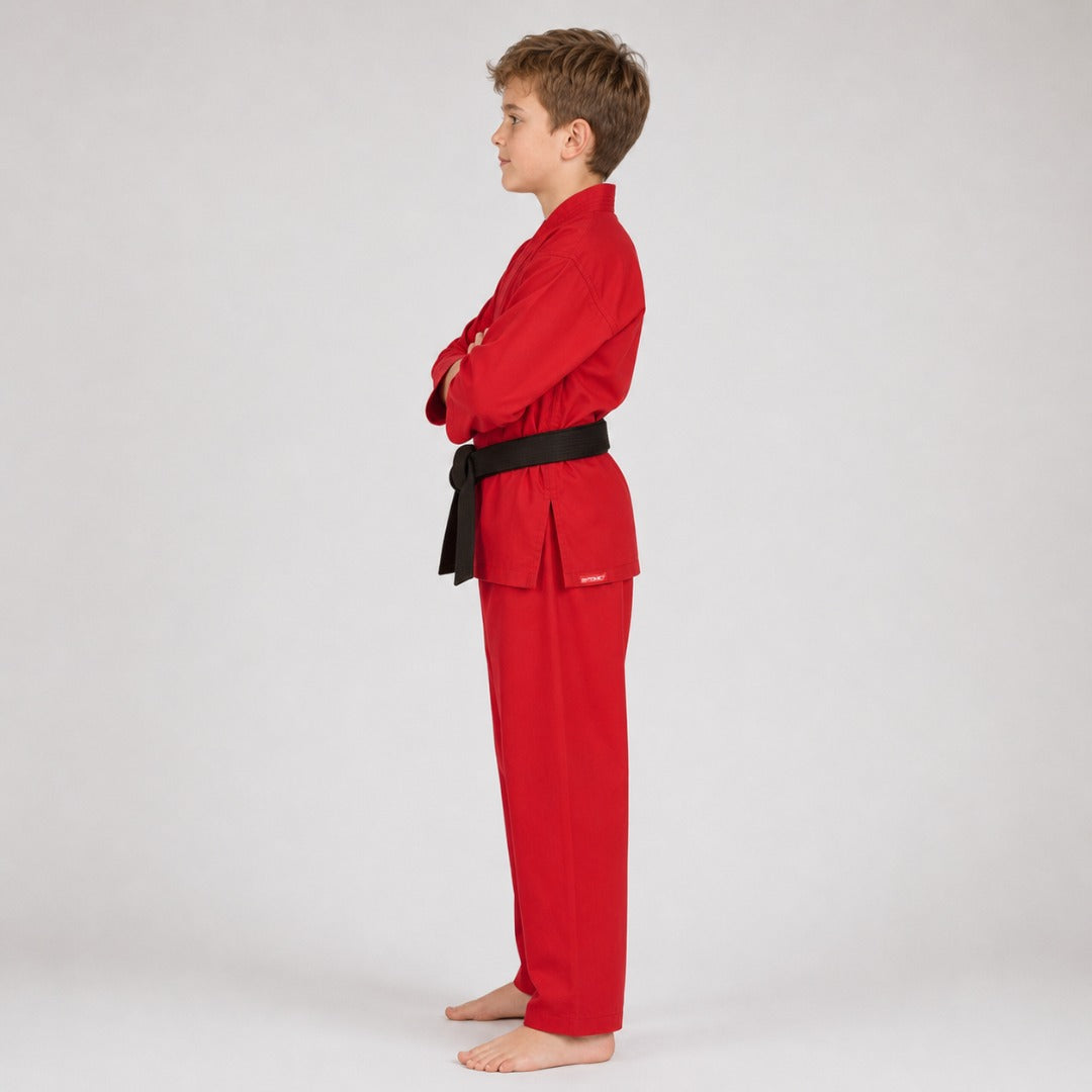Red Bytomic Red Label V-Neck Kids Martial Arts Uniform