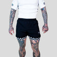 Roll Supreme The Finisher 2 in 1 Jiu Jitsu Shorts Black/White at Bytomic Trade and Wholesale