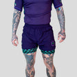 Roll Supreme The Finisher 2 in 1 Jiu Jitsu Shorts Purple/Green at Bytomic Trade and Wholesale