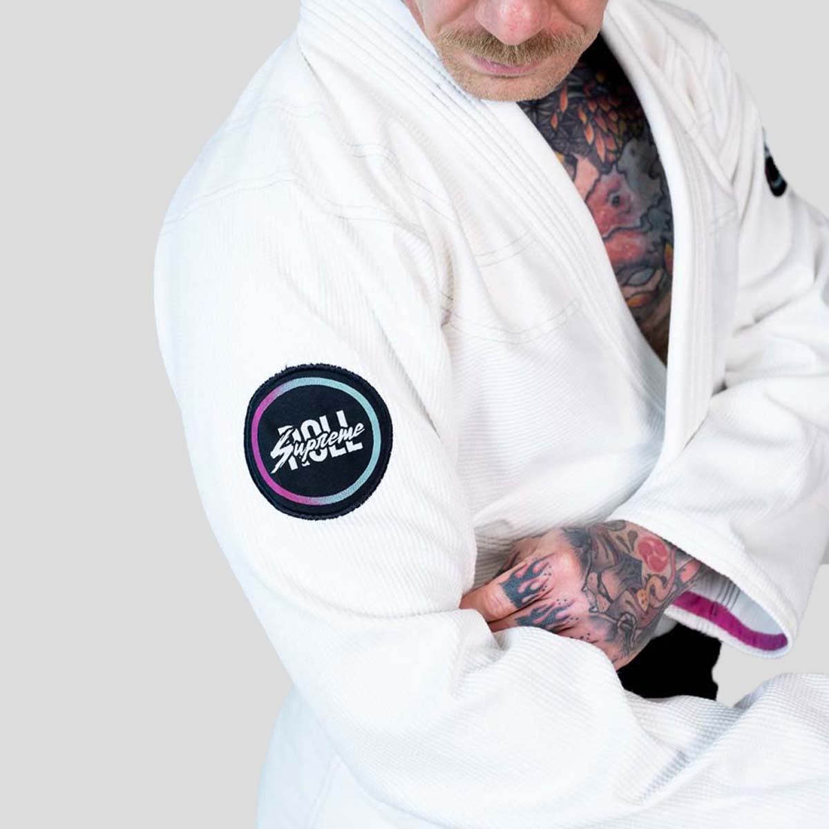 Roll Supreme The Low Key BJJ Gi White at Bytomic Trade and Wholesale