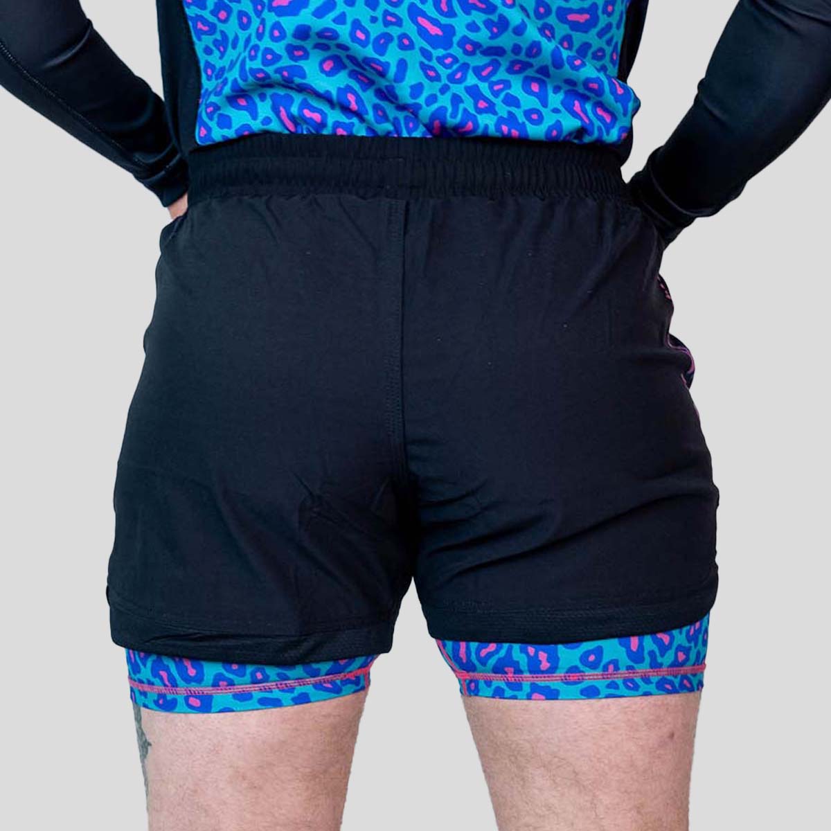Roll Supreme The Butcher 2 in 1 Jiu Jitsu Shorts Blue/Pink at Bytomic Trade and Wholesale