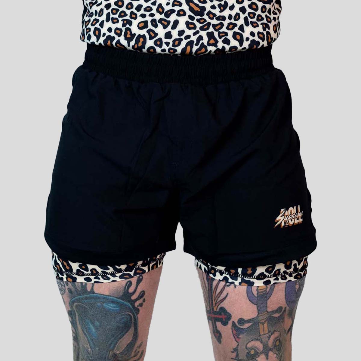 Roll Supreme The Butcher 2 in 1 Jiu Jitsu Shorts Yellow/Brown at Bytomic Trade and Wholesale