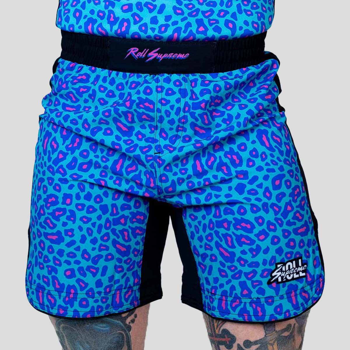 Roll Supreme The Butcher Fight Shorts Blue/Pink at Bytomic Trade and Wholesale