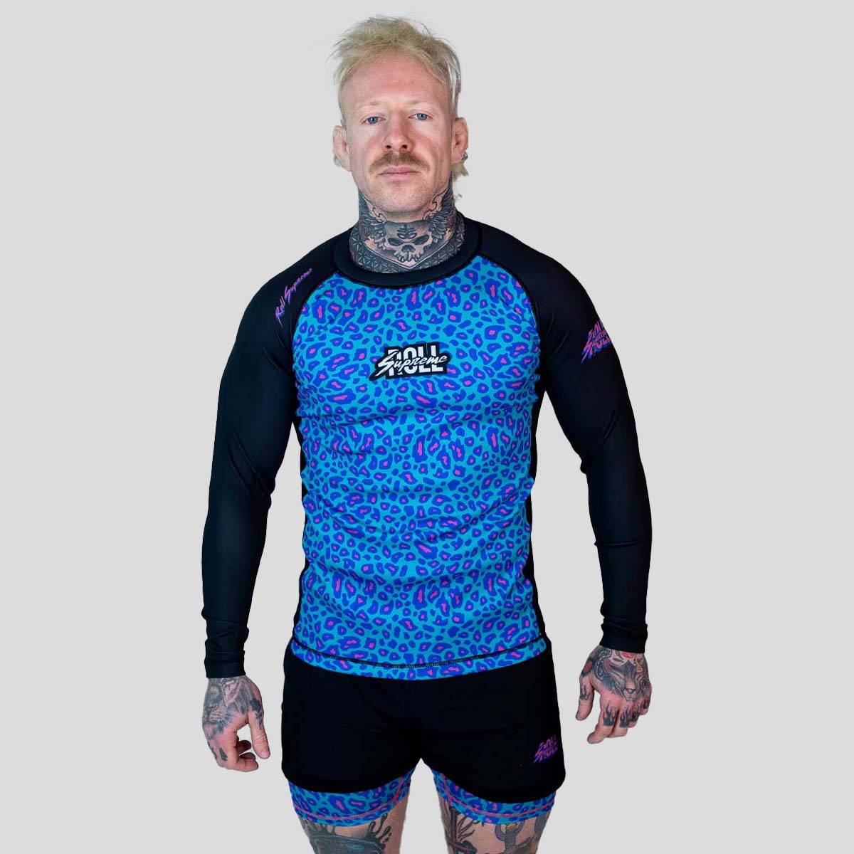 Roll Supreme The Butcher Long Sleeve Rash Guard Blue/Pink at Bytomic Trade and Wholesale