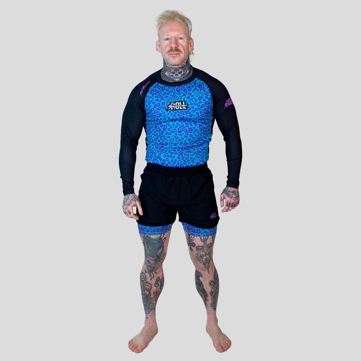 Roll Supreme The Butcher Long Sleeve Rash Guard Blue/Pink at Bytomic Trade and Wholesale