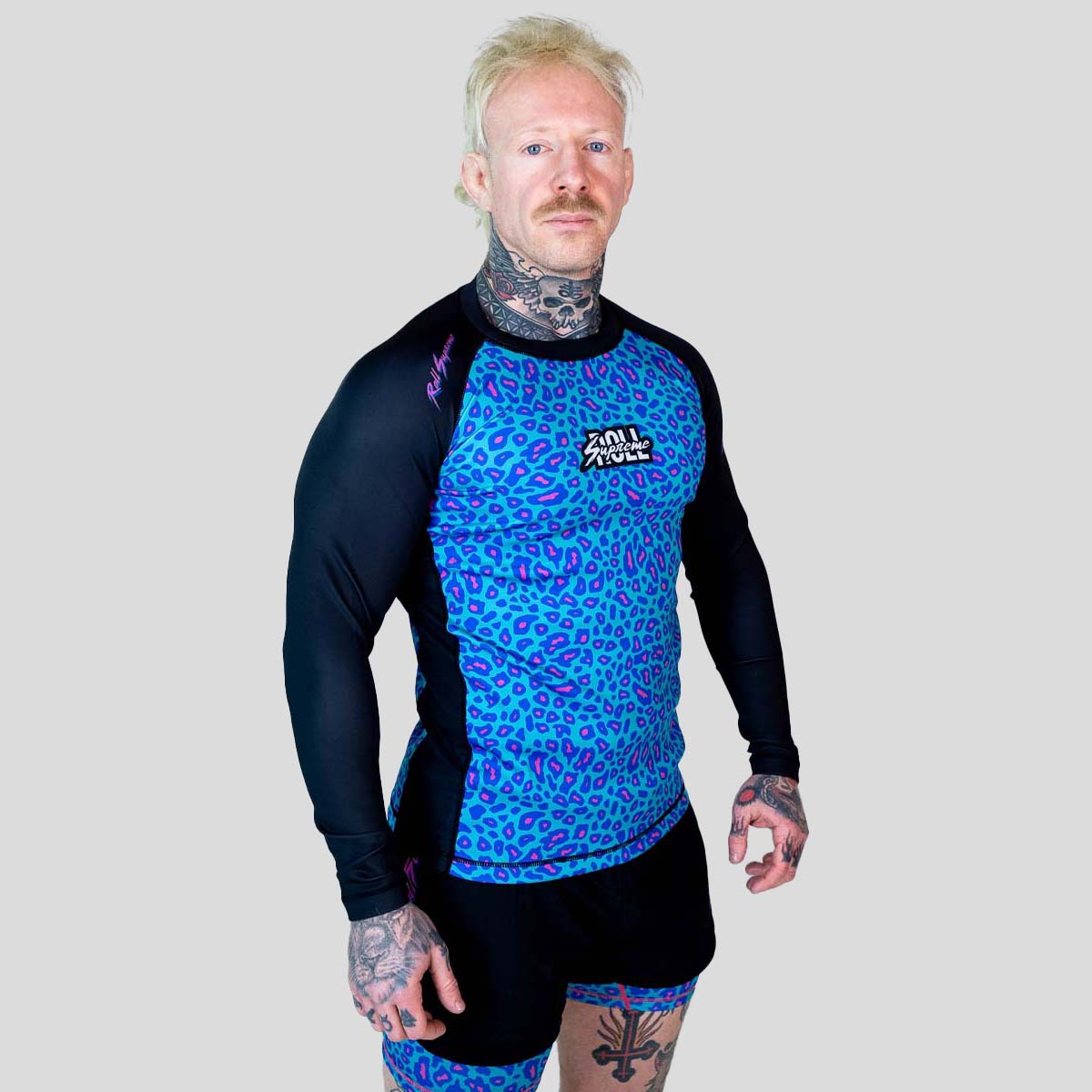 Roll Supreme The Butcher Long Sleeve Rash Guard Blue/Pink at Bytomic Trade and Wholesale