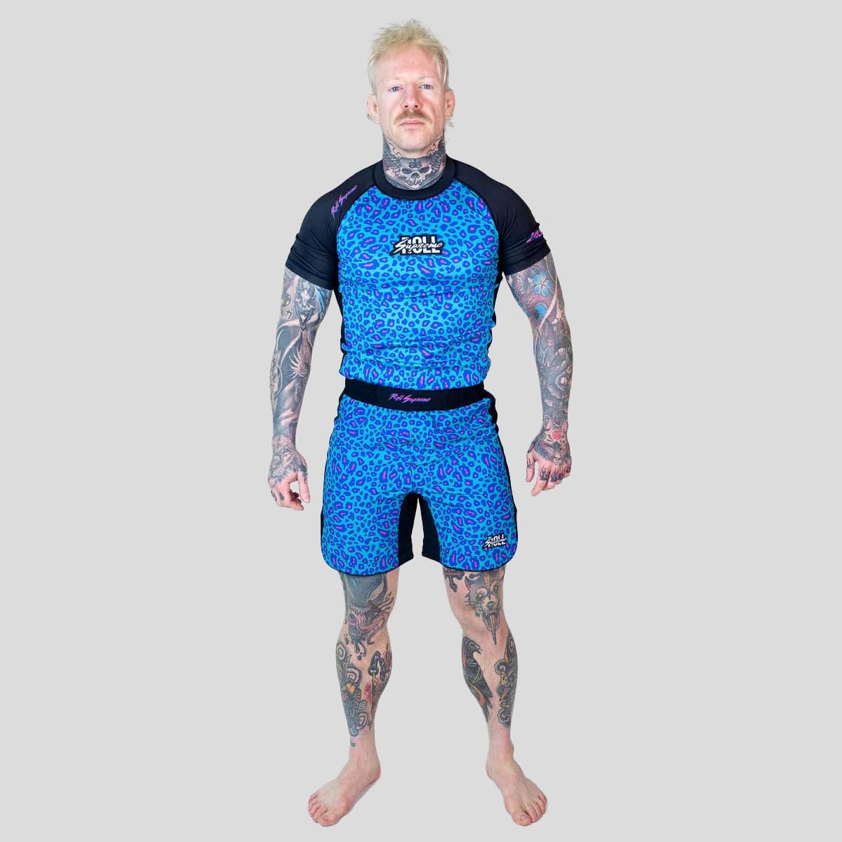 Roll Supreme The Butcher Short Sleeve Rash Guard Blue/Pink at Bytomic Trade and Wholesale