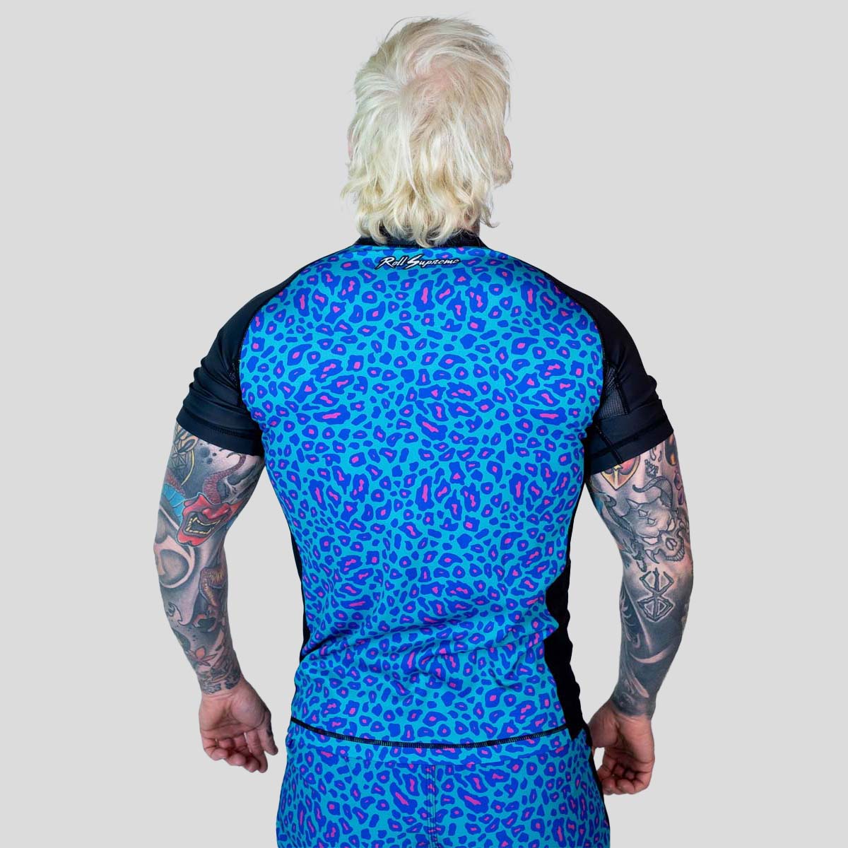 Roll Supreme The Butcher Short Sleeve Rash Guard Blue/Pink at Bytomic Trade and Wholesale