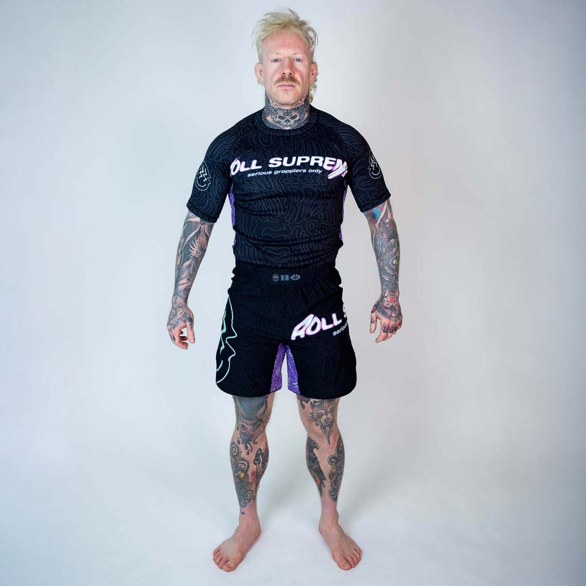 Roll Supreme The Rave Ultraviolet Brain Freeze Short Sleeve Rash Guard at Bytomic Trade and Wholesale