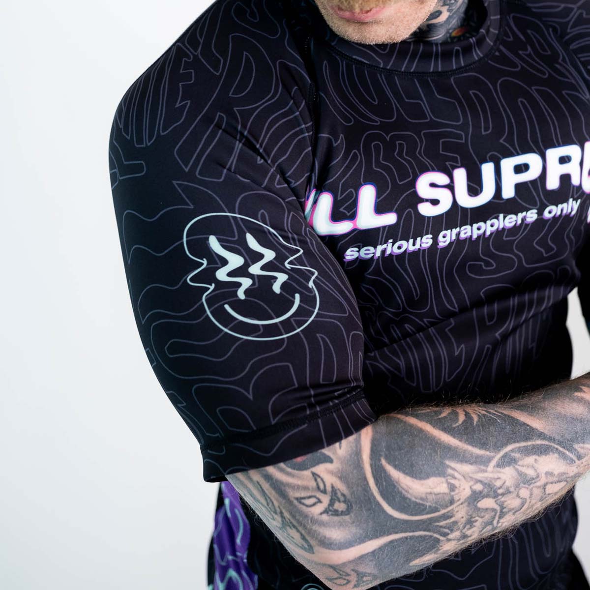 Roll Supreme The Rave Ultraviolet Brain Freeze Short Sleeve Rash Guard at Bytomic Trade and Wholesale