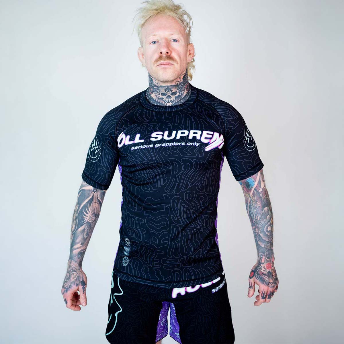 Roll Supreme The Rave Ultraviolet Brain Freeze Short Sleeve Rash Guard at Bytomic Trade and Wholesale